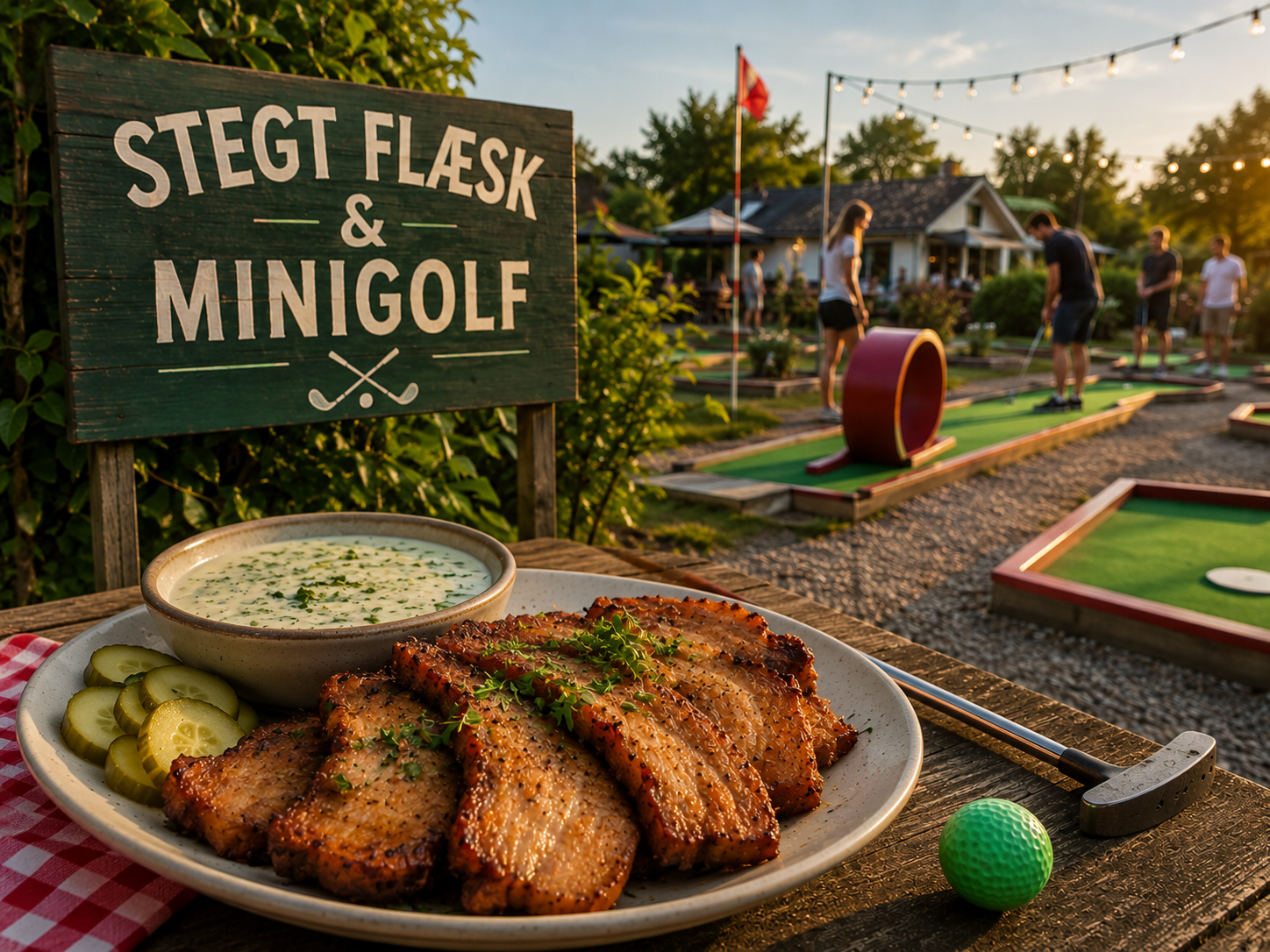 Stegt flæsk og minigolf billede